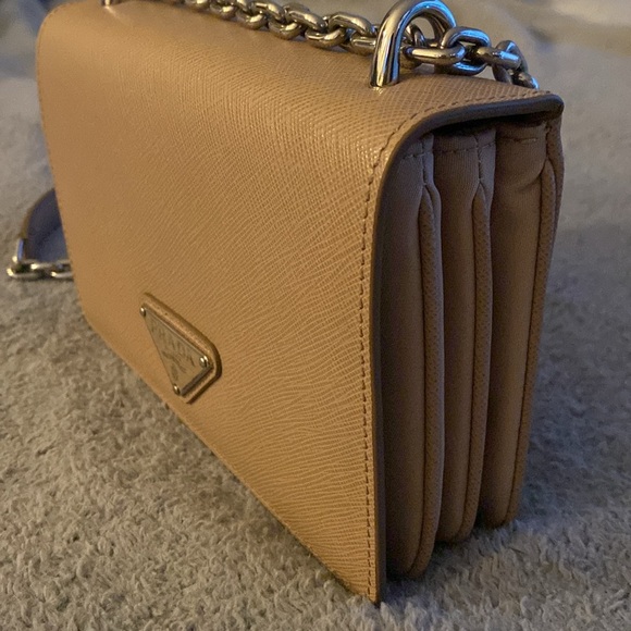 Prada Logo Saffiano Leather Shoulder Bag - Picture 3 of 9